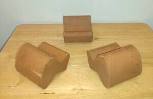 Set of 3 TERRA Cotta Large Pot Feet Clay Risers Deroma from Italy Planter Feet